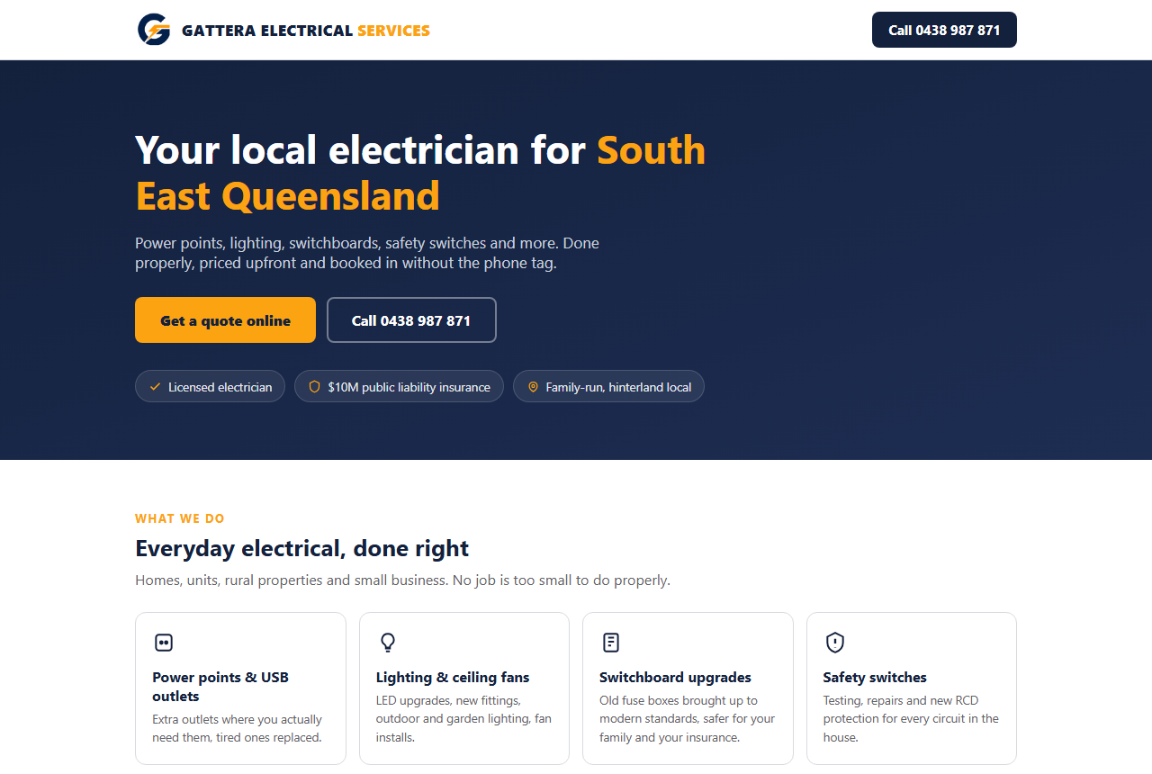 The Gattera Electrical website
